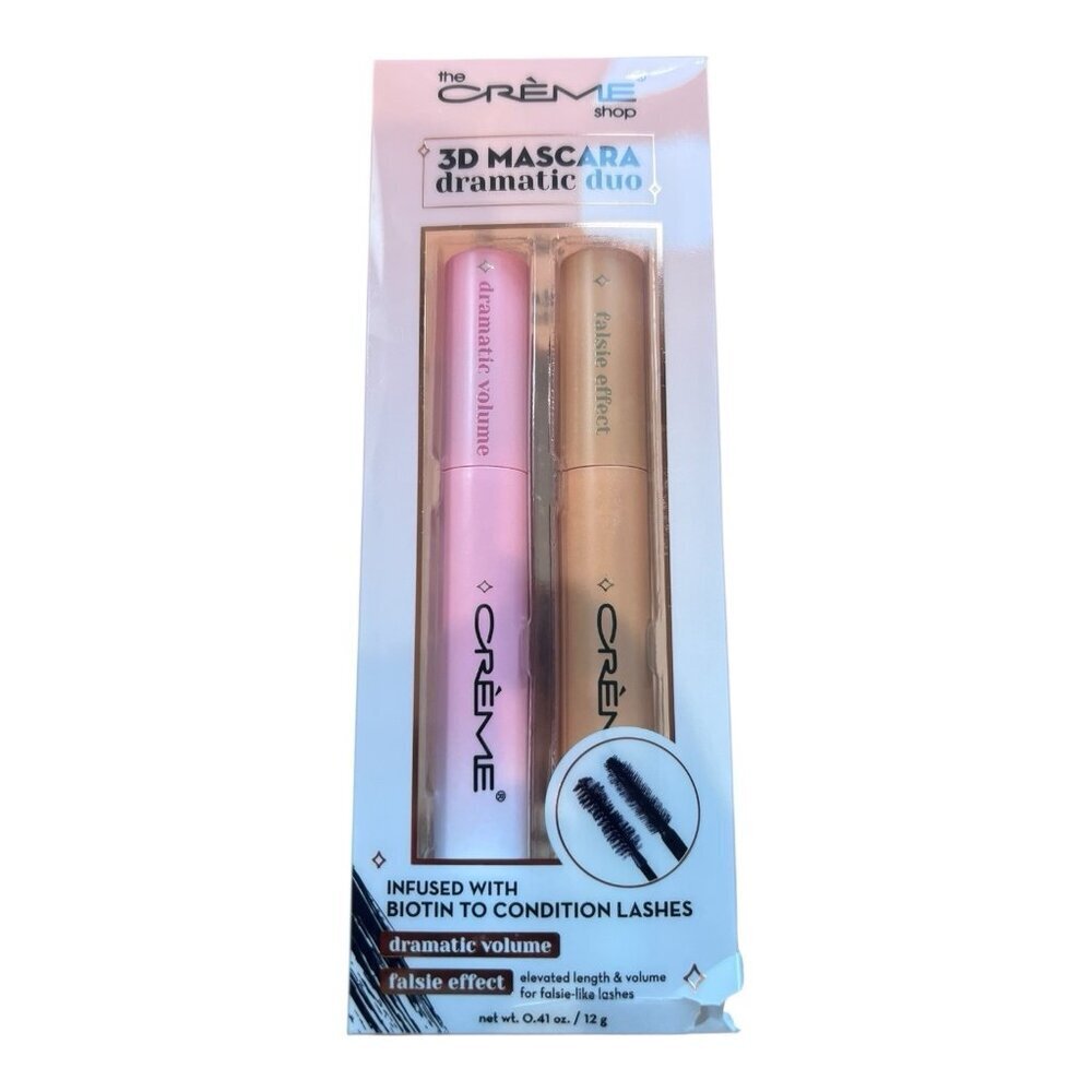 The Creme Shop 3D Mascara Duo 2 Piece Dramatic Volume False Effect Biotin